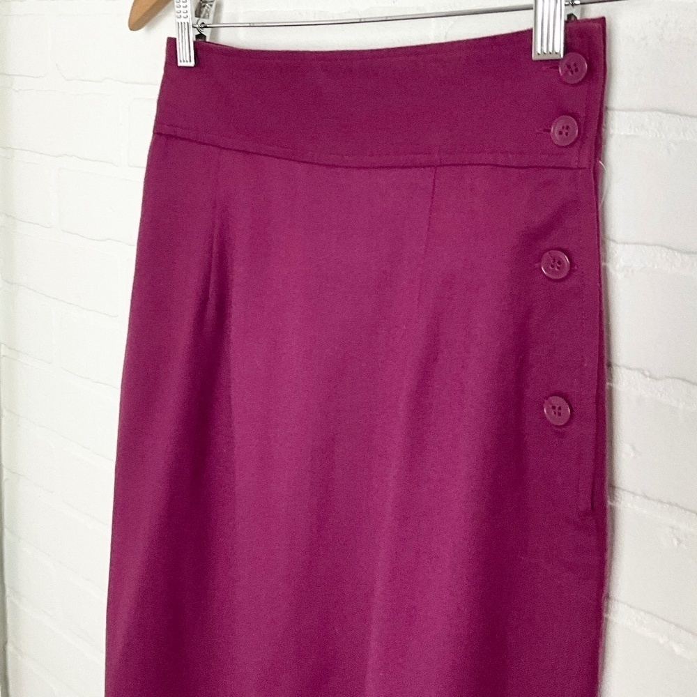NWT Vintage Deadstock 60s Maxi Skirt Compagnie baie d’Hudson Wool Magenta Sz 6 - Picture 5 of 14